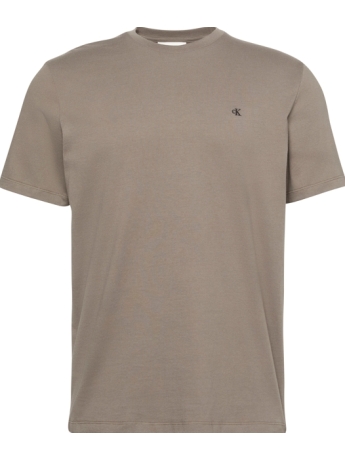Calvin Klein T-SHIRT MEZZA MANICA BEIGE CON LOGO RICAMATO