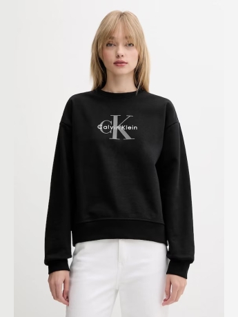 Calvin Klein felpa relaxed fit in cotone nero con logo