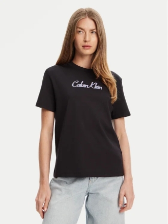 Calvin Klein t-shirt in cotone nero con stampa anni 20