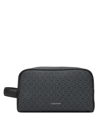 Calvin Klein POCHETTE BEUTY IN ECOPELLE NERA CON LOGO ALL OVER