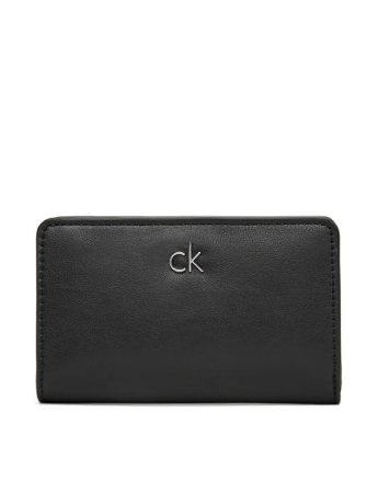 Calvin Klein PORTAFOGLIO MEDIO BIFOLD IN ECOPELLE NERA CON LOGO