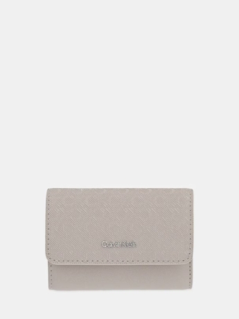 Calvin Klein PORTAFOGLIO MEDIO TRIFOLD IN ECOPELLE BEIGE  LOGATA