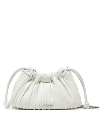Calvin Klein Borsa mini Drawstring Plisse  in ecopelle bianca