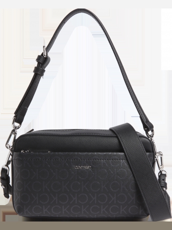 Calvin Klein borsa camera bag in ecopelle beige con tracolla  e logo all over