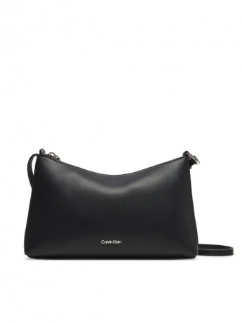 Calvin Klein borsa in ecopelle liscia con tracolla e micro logo lettering