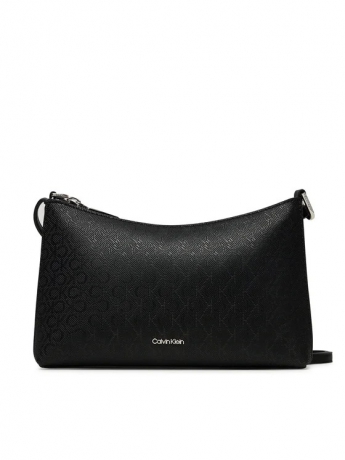 Calvin Klein borsa in ecopelle con logo all over nera