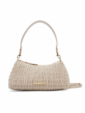 Calvin Klein BORSA SHOULDER IN ECOPELLE PLISSE BEIGE