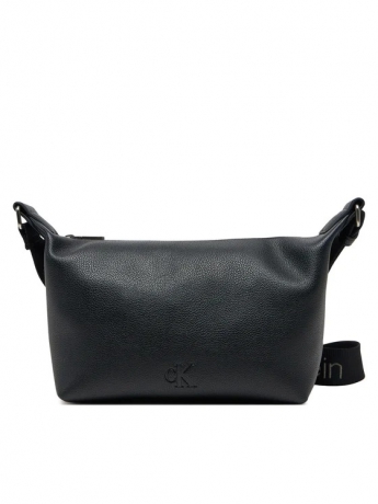 Calvin Klein BORSA SHOULDER IN ECOPELLE NERA  CON TRACOLLA LOGATA