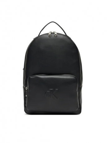 Calvin Klein Zaino Sculpted IN ECOPELLE NERA CON LOGO FRONTALE