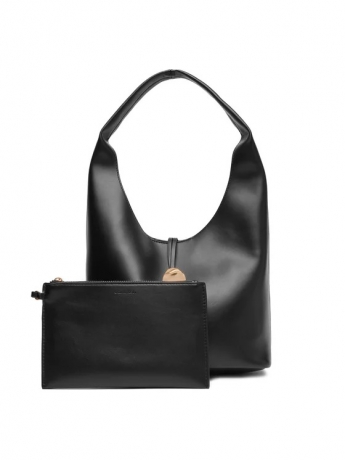 Calvin Klein BORSA SLOUCHY A SECCHIELLO IN ECOPELLE NERA CON POCHETTE INTERNA