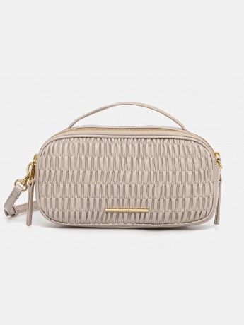 Calvin Klein BORSA PLISSE CAMERA BAG IN ECOPELLE BEIGE