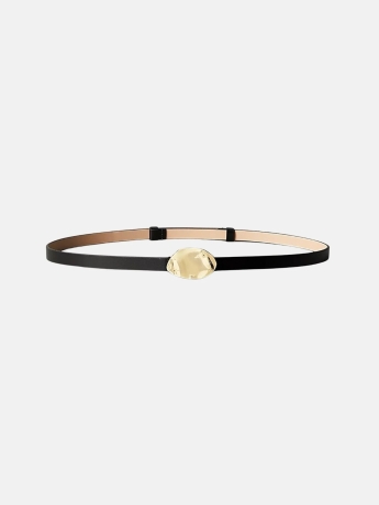 Calvin Klein cintura  15MM in pelle con fibbia gioiello oro