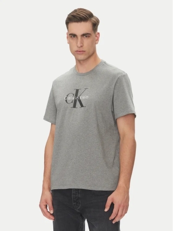 Calvin Klein T-SHIRT IN COTONE GRIGIO CON LOGO