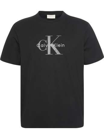 Calvin Klein tshirt nera uomo in cotone maxi logo a contrasto