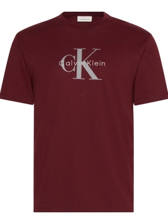 Calvin Klein tshirt bordo uomo in cotone maxi logo a contrasto