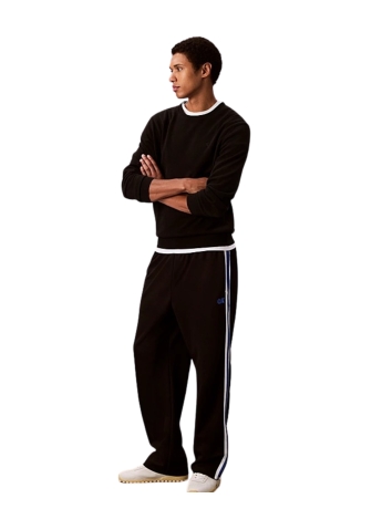 Calvin Klein PANATLONE TUTA STRECH NERO CON BANDE LATERALI
