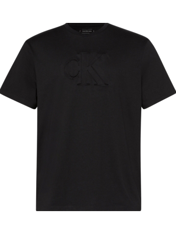 Calvin Klein T-SHIRT NERA CON BIG LOGO MONOIGRAMMA IN RILIEVO