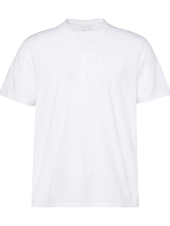 Calvin Klein T-SHIRT BIANCO CON BIG LOGO MONOIGRAMMA IN RILIEVO