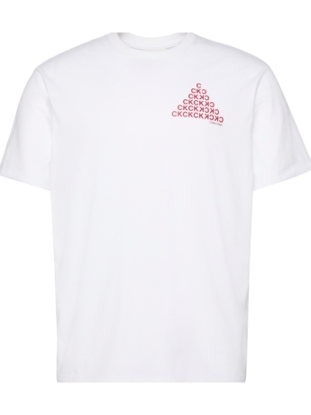 Calvin Klein tshirt bianca uomo in cotone maxi logo sul retro