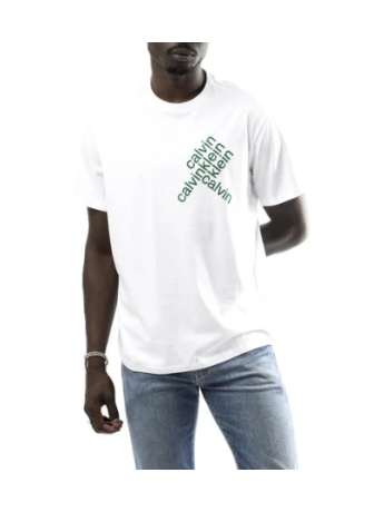 Calvin Klein tshirt bianca con logo applicato