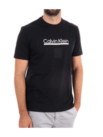 Calvin Klein T-SHIRT NERA CON LOGO CENTRALE