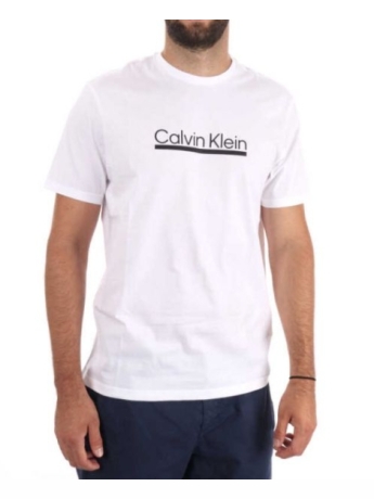 Calvin Klein T-SHIRT BIANCA CON LOGO CENTRALE