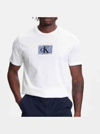 Calvin Klein tshirt BIANCA uomo in cotone stampa logo sul davanti