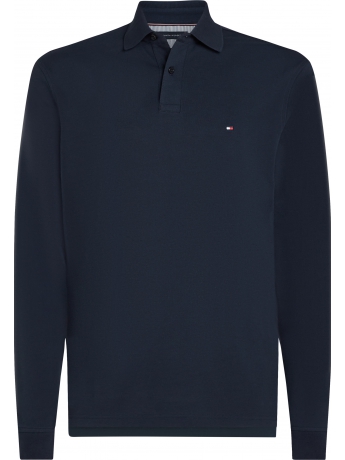 Tommy Hilfiger polo manica lunga REGULAR  in piquet di cotone blu