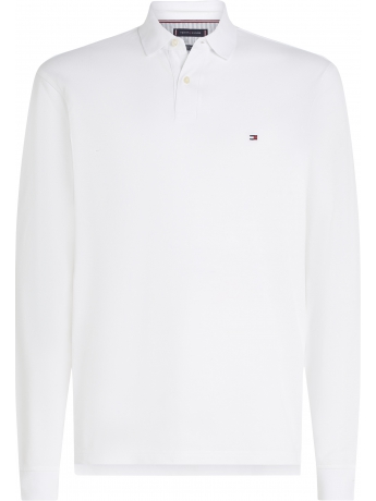Tommy Hilfiger polo manica lunga REGULAR  in piquet di cotone bianco