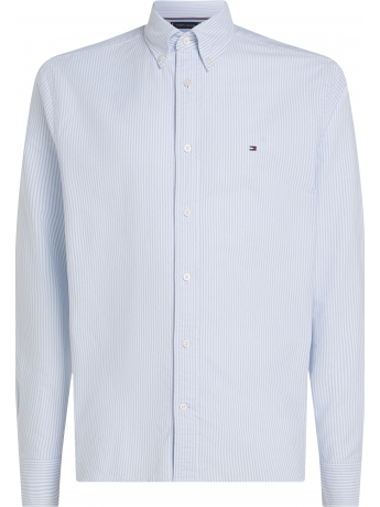 Tommy Hilfiger camicia HERITAGE in OXFORD di cotone rigato bianco e celeste