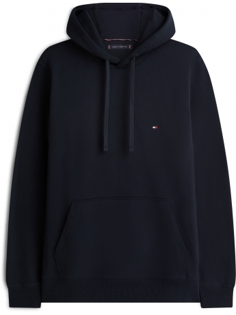 Tommy Hilfiger FELPA CON CAPPUCCIO IN COTONE NERO CON LOGO ESSENTIAL