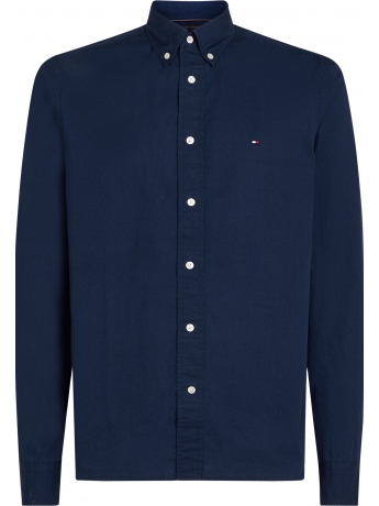 Tommy Hilfiger camicia in popeline di cotone flex blu