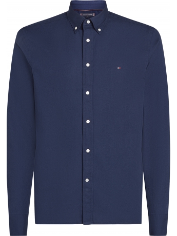 Tommy Hilfiger camicia botton down in cotone FLEX blu