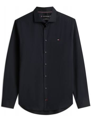 Tommy Hilfiger camicia collo francese in popeline di cotone flex blu scuro