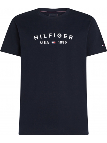 Tommy Hilfiger T-SHIRT IN COTONE BLU CON LOGO FRONTALE