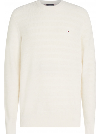 Tommy Hilfiger MAGLIA IN COTONE ARMATURATO A RIGHE BIANCO