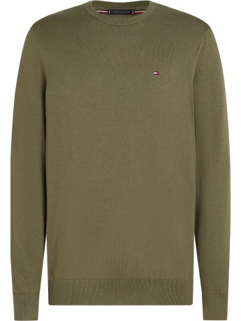 Tommy Hilfiger MAGLIA IN COTONE CELESTE  CON LOGO