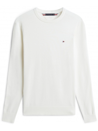 Tommy Hilfiger MAGLIA IN COTONE VBIANCO  CON LOGO