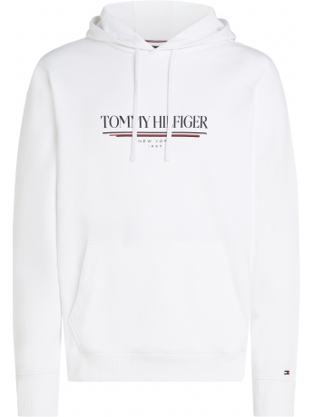 Tommy Hilfiger FELPA CON CAPPUCCIO IN COTONE BIANCO BRAND LOVE HILFIGER