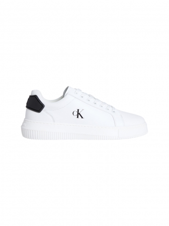 Calvin Klein Sneakers Chunky Cupsole IN PELLE NERA LOGO IMPRESSO