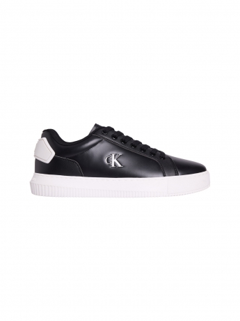 Calvin Klein Sneakers Chunky Cupsole IN PELLE NERA LOGO IMPRESSO