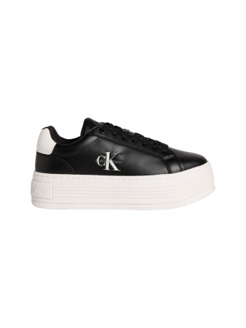Calvin Klein Sneakers Bold Flatf IN PELLE NERA  CON LOGO E DETTAGLIO NERO