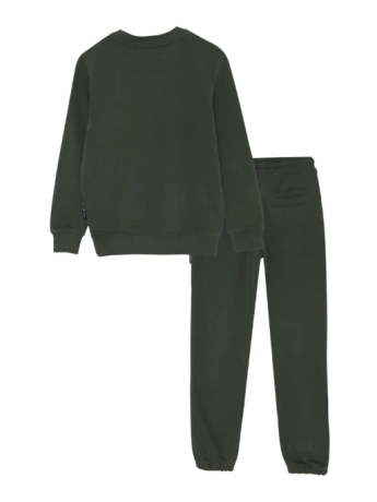 John Richmond tuta kids junior in cotone verde con stampa logo