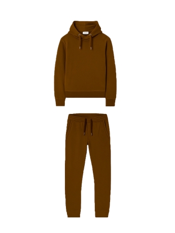 Trussardi TUTA KIDS/JUNIOR KHENC IN COTONE MARRONE CON LOGO POSTERIORE