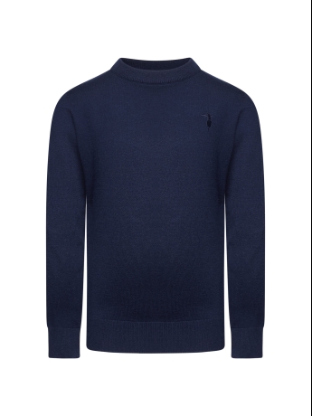 Trussardi MAGLIA KIDS/JUNIOR NOKIS IN MISTO COTONE BLU CON RICAMO LOGO