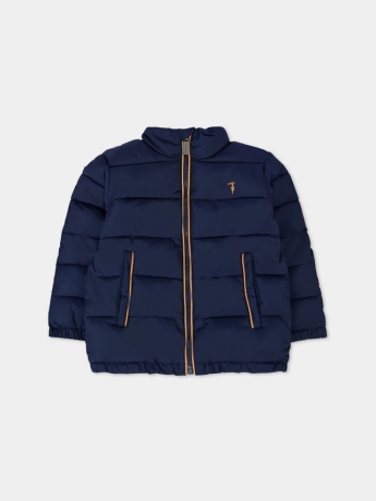 Trussardi GIUBBOTTO PIUMINO INFANT FALMAN IN NYLON BLU  CON LOGO POSTAERIORE