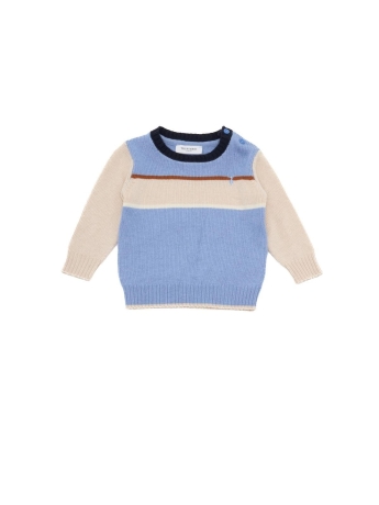 Trussardi MAGLIA INFANT TIASSE IN MISTO LANA CASHEMERE AZZURO E BEIGE