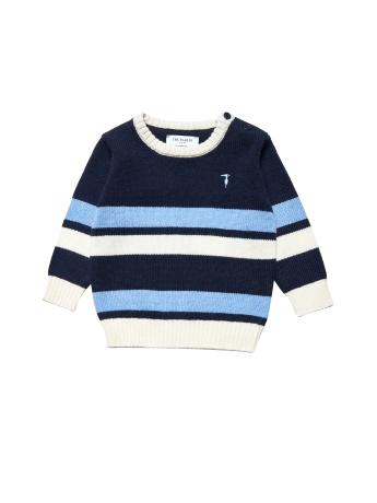 Trussardi MAGLIA INFANT TONIL IN MISTO LANA CASHMERE MULTICOLOR BLU E AZZURRO