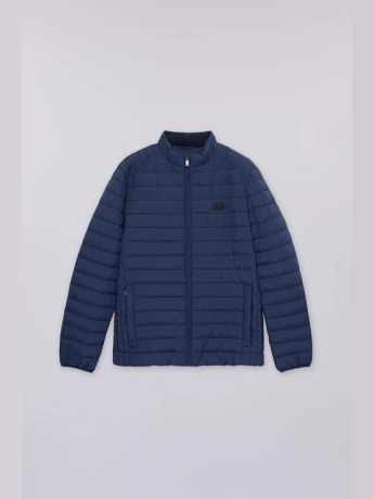 Trussardi giubbotto imbottita in nylon crinkle blu chiaro