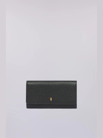 Trussardi Portafoglio continental Cameo in pelle nera